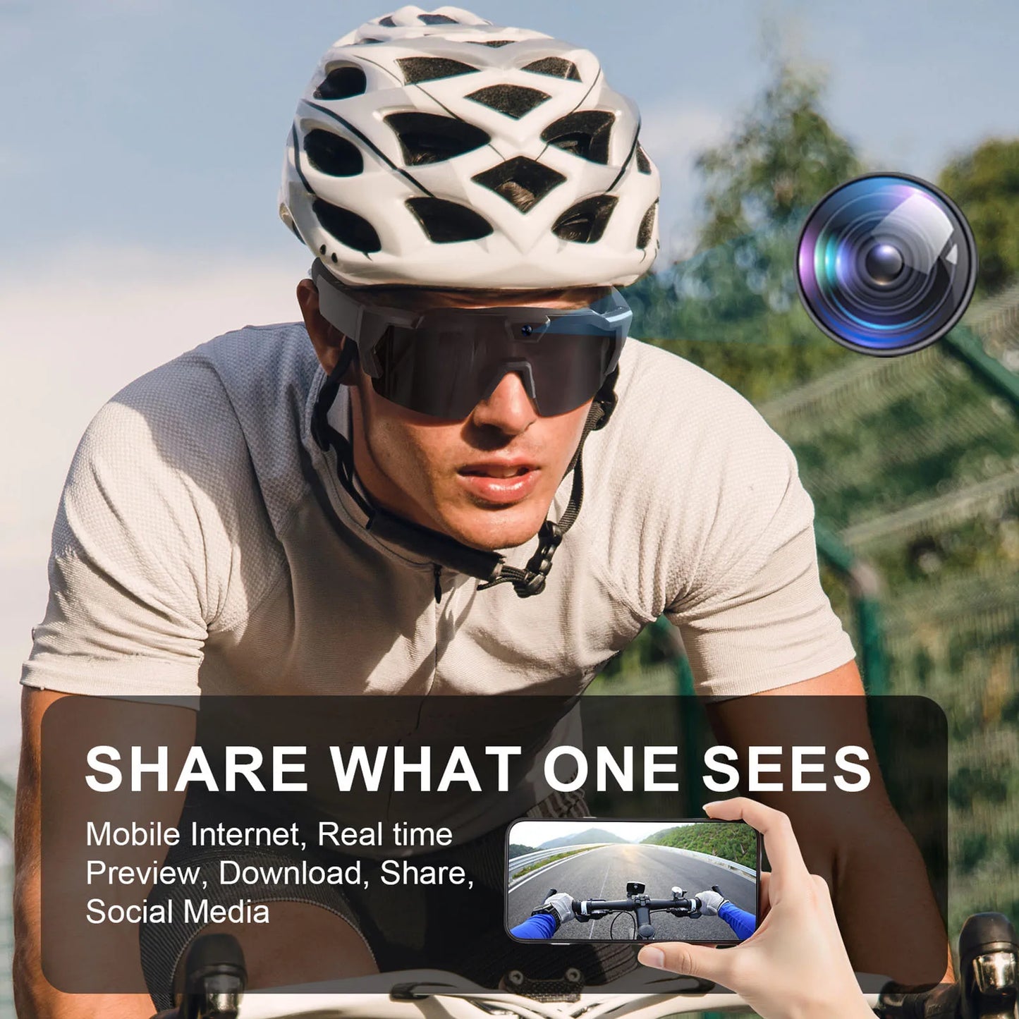 AI Smart Sport Glasses with 4K Camera & Real-Time AI Translation