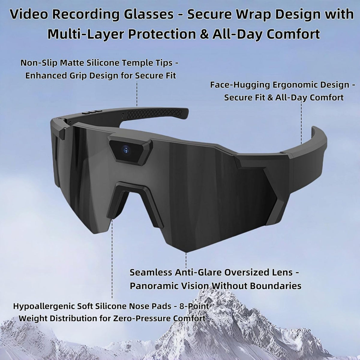 AI Smart Sport Glasses with 4K Camera & Real-Time AI Translation